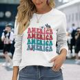 America Patriotic 4Th Fourth Of July Independence Day Long Sleeve T-Shirt T-Shirt Gifts for Her
