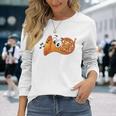 French Horn Cartoon With Musical Notes Long Sleeve T-Shirt T-Shirt Gifts for Her