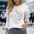 Geography World Globe Earth Planet Long Sleeve T-Shirt Gifts for Her