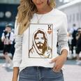 Jesus King Of Hearts Card Christian For Men Women Long Sleeve T-Shirt Gifts for Her