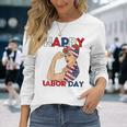 Labor Day Rosie The Riveter American Flag Woman Usa Long Sleeve Gifts for Her