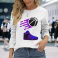 Purple Basketball Sneaker Long Sleeve T-Shirt T-Shirt Gifts for Her