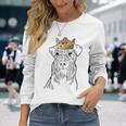 Schnauzer Dog Wearing Crown Long Sleeve T-Shirt Gifts for Her