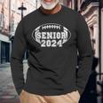 2024 Senior Football Player Class Of 2024 Grunge Senior Year Long Sleeve T-Shirt Gifts for Old Men