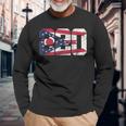 220 Area Code Flag Of Ohio State Vintage Long Sleeve T-Shirt Gifts for Old Men