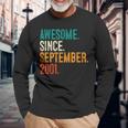 22Nd Birthday 22 Years Old Awesome Since September 2001 Long Sleeve T-Shirt Gifts for Old Men