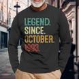 30 Years Old Legend Since October 1993 30Th Birthday Long Sleeve T-Shirt Gifts for Old Men