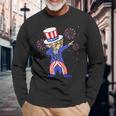 4Th Of July For Dabbing Uncle Sam Boys Long Sleeve T-Shirt Gifts for Old Men