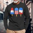 4Th Of July Ice Pops Red White Blue American Flag Patriotic Long Sleeve T-Shirt T-Shirt Gifts for Old Men