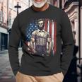 4Th Of July Patriotic Abraham Lincoln Graphic July 4Th Long Sleeve T-Shirt Gifts for Old Men