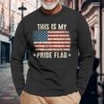 4Th Of July Patriotic This Is My Pride Flag Usa American Long Sleeve T-Shirt T-Shirt Gifts for Old Men
