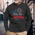 4Th Of July I Like How She Explodes Fireworks Couple Long Sleeve T-Shirt Gifts for Old Men