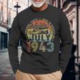 80 Year Old July 1943 Vintage Retro 80Th Birthday 80Th Birthday Long Sleeve T-Shirt T-Shirt Gifts for Old Men