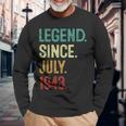 80 Years Old Legend Since July 1943 80Th Birthday 80Th Birthday Long Sleeve T-Shirt T-Shirt Gifts for Old Men