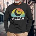 Allah Symbol Islam Muslim 5 Percent Star Nation Ramadan Long Sleeve T-Shirt T-Shirt Gifts for Old Men