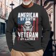 American By Birth Veteran By Choice 19 Long Sleeve T-Shirt Gifts for Old Men