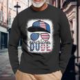 American Dude 4Th Of July Usa Flag Glasses American Long Sleeve T-Shirt T-Shirt Gifts for Old Men