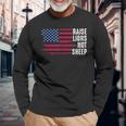 American Flag Patriot Raise Lions Not Sheep Patriotic Lion Long Sleeve T-Shirt Gifts for Old Men