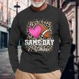 American Football Lover Game Day Leopard Cheetah Football Long Sleeve Gifts for Old Men