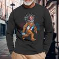 American Patriotic Bigfoot 4Th Of July Sasquatch Boy Long Sleeve T-Shirt T-Shirt Gifts for Old Men