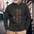 American Skull Flag Patriotic Happy 4Th Of July Long Sleeve T-Shirt T-Shirt Gifts for Old Men
