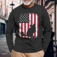 Animal Lover Vintage American Flag 4Th Of July Chinchilla Long Sleeve T-Shirt Gifts for Old Men