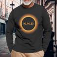 Annular Solar Eclipse 2023 October 14 Astronomy Lover Long Sleeve T-Shirt Gifts for Old Men