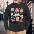 Applied Behavior Analysis Aba Halloween Spooky Cute Ghosts Long Sleeve Gifts for Old Men