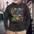 Autism I Am His Voice He Is My Heart Autism Awareness Month Long Sleeve T-Shirt T-Shirt Gifts for Old Men