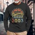 Awesome Since August 2003 Vintage 20Th Birthday Long Sleeve T-Shirt Gifts for Old Men