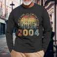 Awesome Since June 2004 Vintage 19Th Birthday Party Retro Long Sleeve T-Shirt T-Shirt Gifts for Old Men