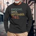 Awesome Since September 1983 40Th Birthday 40 Year Old Long Sleeve T-Shirt Gifts for Old Men