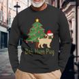 Bah Hum Pug Awesome Thanksgiving Gif Long Sleeve T-Shirt Gifts for Old Men