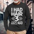 Bald Dad Father Of Three Triplets Husband Fathers Day Long Sleeve T-Shirt T-Shirt Gifts for Old Men