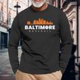 Baltimore Baseball Vintage Minimalist Retro Baseball Lover Long Sleeve T-Shirt Gifts for Old Men