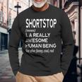 Baseball Player Definition Shortstop Short Stop Long Sleeve T-Shirt Gifts for Old Men