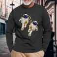 Beer Astronauts Beer Drinking Scientist Outer Space Science Long Sleeve T-Shirt Gifts for Old Men