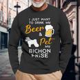 Beer Bichon Frise Dog Beer Lover Owner Christmas Birthday Long Sleeve T-Shirt Gifts for Old Men