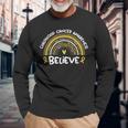 Believe Childhood Cancer Awareness Month Long Sleeve T-Shirt Gifts for Old Men