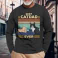 Best Cat Dad Ever Vintage Retro Cat Fathers Day Long Sleeve T-Shirt T-Shirt Gifts for Old Men