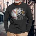 Best Dad Coach Ever Baseball For Sport Lovers Fan Long Sleeve T-Shirt Gifts for Old Men