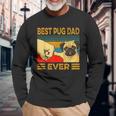 Best Pug Dad Ever Retro Vintage Long Sleeve T-Shirt T-Shirt Gifts for Old Men