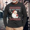 Big Nick Energy Santa Naughty Adult Ugly Christmas Sweater Long Sleeve T-Shirt Gifts for Old Men
