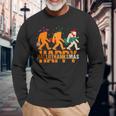 Bigfoot Happy Hallothanksmas Halloween Thanksgiving Xmas Long Sleeve T-Shirt Gifts for Old Men