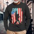 Bigfoot Rock And Roll Usa Flag Fourth 4Th Of July Long Sleeve T-Shirt Gifts for Old Men