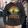 Bike Vintage Never Underestimate An Old Guy On A Bicycle Long Sleeve T-Shirt Gifts for Old Men