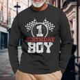Birthday Boy 1 One Race Car 1St Birthday Racing Car Driver Long Sleeve T-Shirt Gifts for Old Men