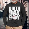 Birthday Boy Baseball Batter Catcher Pitcher Baseball Theme Long Sleeve T-Shirt Gifts for Old Men