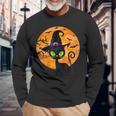 Black Cat Full Moon Halloween Costume Bunch Of Hocus Pocus Long Sleeve T-Shirt Gifts for Old Men