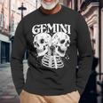 Blackcraft Zodiac Signs Gemini Skull Magical Witch Earth Long Sleeve T-Shirt T-Shirt Gifts for Old Men